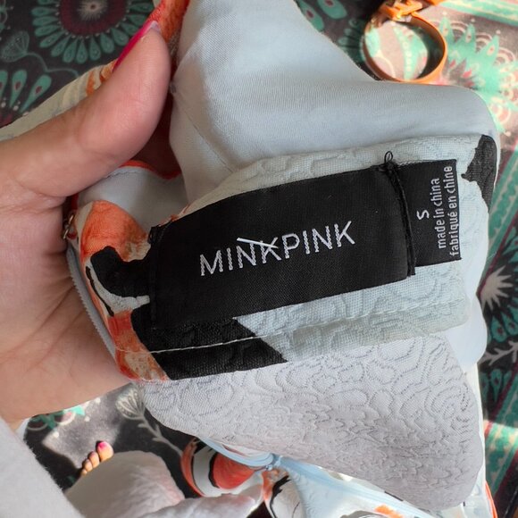 Super Cute Icey Blue Dress with Orange Flowers - Picture 3 of 3